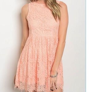 Charlotte Russe peach lace dress